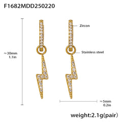 Cubic Zirconia Geometric Drop Earrings