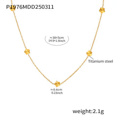 18K Gold-Plated Flower Station Necklace and Earrings