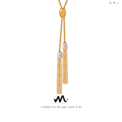 18K Gold-Plated Sparkle Tassel Long Necklace