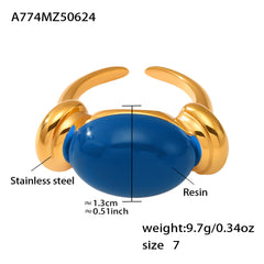 Oval Resin Color Accent Ring