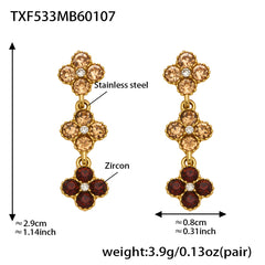 Color Four-Petal Cubic Zirconia Jewelry