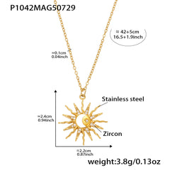 Ocean Enamel Charm and Sunflower Necklaces