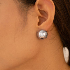18K Gold-Plated Rounded Dome Stud Earrings