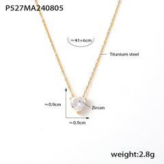 18K Gold-Plated Heart Pendant Necklace & Chain