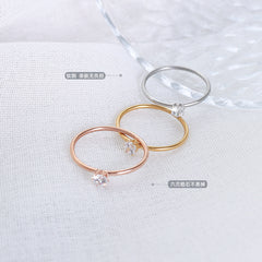 Minimal Clear-Stone Stainless Steel Ring
