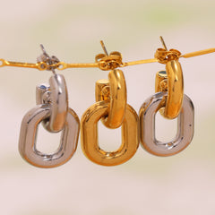 18K Gold-Plated Double-Link Drop Earrings