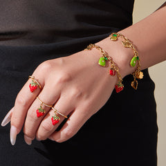 18K Gold-Plated Fruit and Travel Charm Jewelry