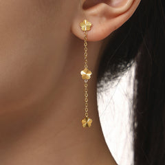 18K Gold-Plated Flower Station Necklace and Earrings