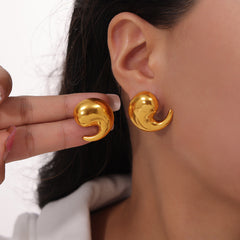 Sculptural Comma Stud Earring Designs