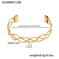 18K Gold-Plated Openwork Cuff Bracelet