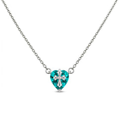Nicolette Dainty Sapphire-Tone Heart Necklace
