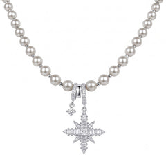 Daphne Vintage-Inspired Pearl Pavé Pendant Necklace