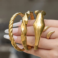 Sculptural Smooth or Twisted Cuff Bracelet