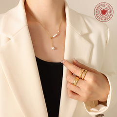 Pearl-Look Lariat Necklace
