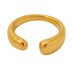 18K Gold-Plated Rounded-End Open Ring
