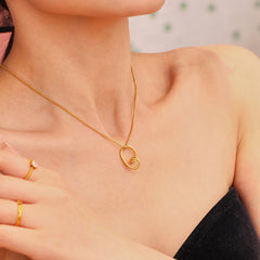 Gold-Tone Open Heart Pendant Necklace