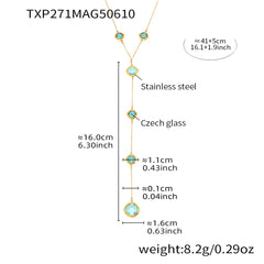 Faceted Glass Accent Long Necklace
