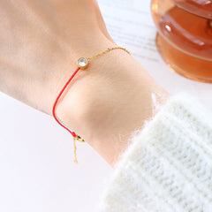 Red Cord Color Accent Bracelet