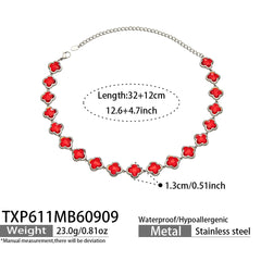Color Glass Four-Petal Flower Jewelry