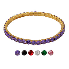 18K Gold-Plated Cubic Zirconia Stretch Bracelet