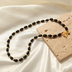Black Agate Toggle Necklace