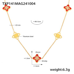 Enamel Clover Necklace or Bracelet