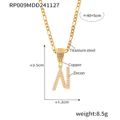 Cubic Zirconia Script Initial Pendant Necklace