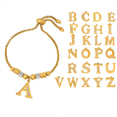18K Gold-Plated Initial Charm Bracelet