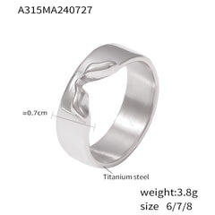18K Gold-Plated Sculptural Indented Band Ring