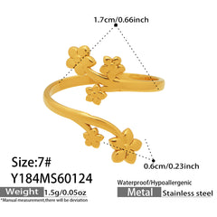 Gold-Tone Geometric Open Ring Designs