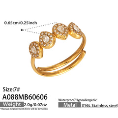 18K Gold-Plated Color Cubic Zirconia Open Ring