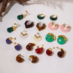 Color Resin Stud and Hoop Earring Designs