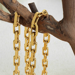 Chunky Rectangular Link Necklace and Bracelet