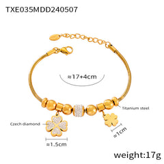 Heart and Clover Charm Bracelet or Necklace