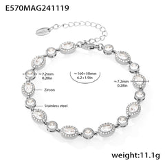 18K Gold-Plated Cubic Zirconia Link Bracelet