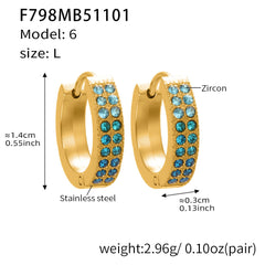 U-Shaped Cubic Zirconia Hoop Earrings