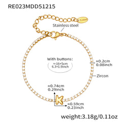 Cubic Zirconia Initial Chain Bracelet