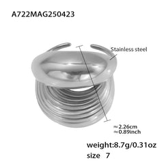 Textured Ribbed Open Ring