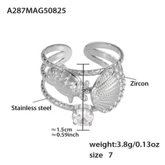 Cubic Zirconia Sculptural Open Ring Collection