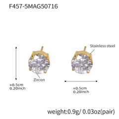 Round Cubic Zirconia Stud Earrings