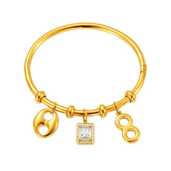 Cubic Zirconia Geometric Charm Cuff or Pendant