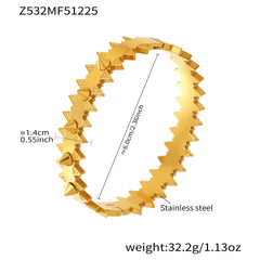 18K Gold-Plated Bold Geometric Bangle Bracelet