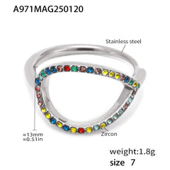 Cubic Zirconia Open Triangle Ring