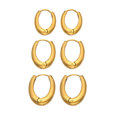 Rounded Polished Hoop Earrings