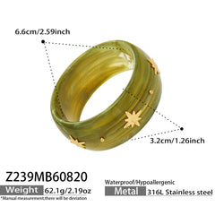 Starburst Accent Color Resin Bangle