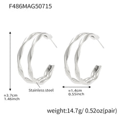Twisted Double-Line Hoop Earrings