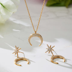 18K Gold-Plated Crescent and Starburst Jewelry