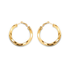 Twisted C-Shaped Hoop Earrings