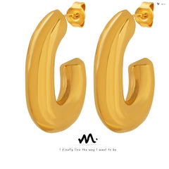 Sculptural U-Shaped Hoop Earrings
