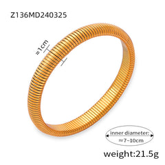Ribbed Coil Bangle Bracelet
